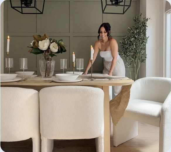 Sarah styling her dining room